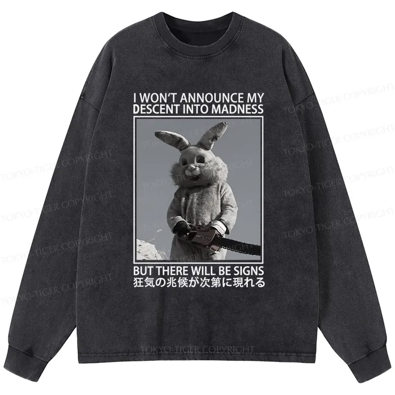 Tokyo-Tiger Rabbit Goes Into Madness Washed Long Sleeve T-Shirt Sale