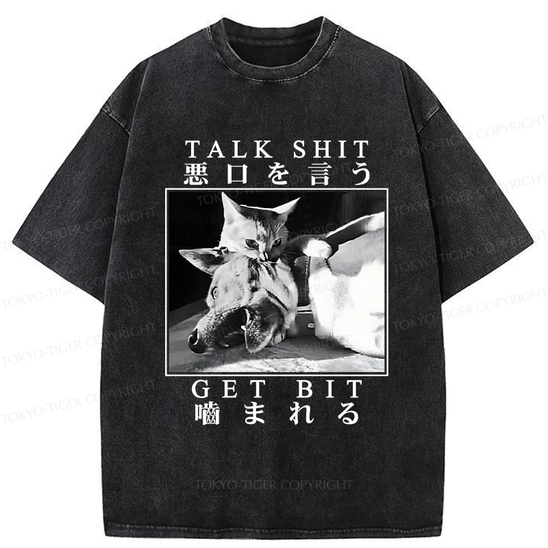 Tokyo-Tiger Talk Shit Get Bit Washed T-Shirt