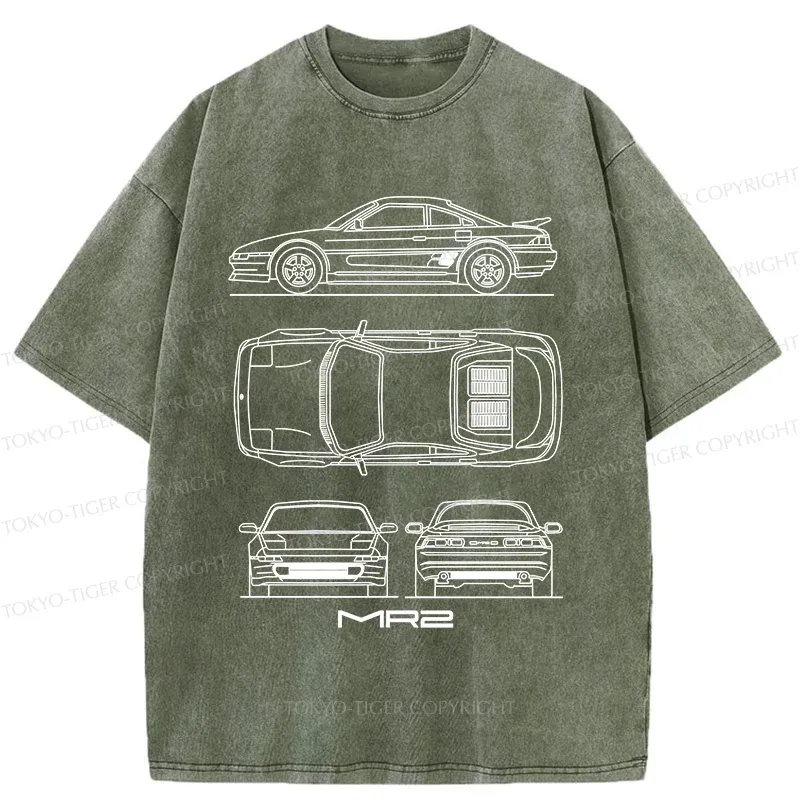 Tokyo-Tiger Japanese Classic Cars Washed T-Shirt