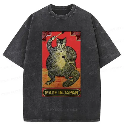 Tokyo-Tiger Retro Fat Fox Washed T-Shirt