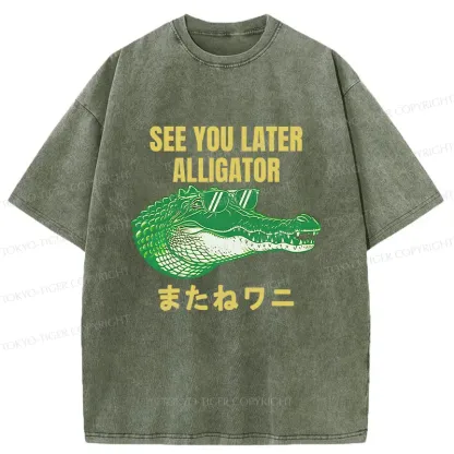 Tokyo-Tiger See you soon Crocodile Washed T-Shirt
