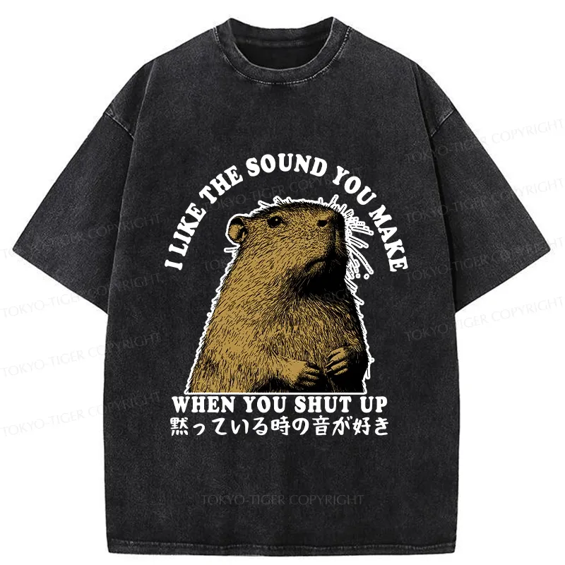 Tokyo-Tiger I Like The Sound Of Silence Washed T-Shirt