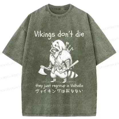 Tokyo-Tiger Vikings Don't Die Washed T-Shirt