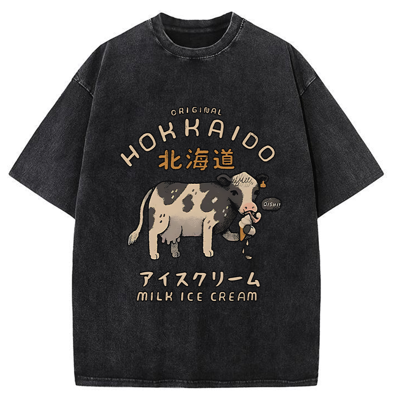 Tokyo-Tiger Cow Ice Cream Washed T-Shirt
