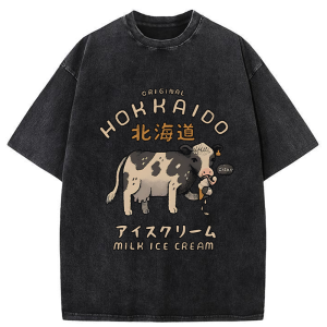 Image of Tokyo-Tiger Cow Ice Cream Washed T-Shirt