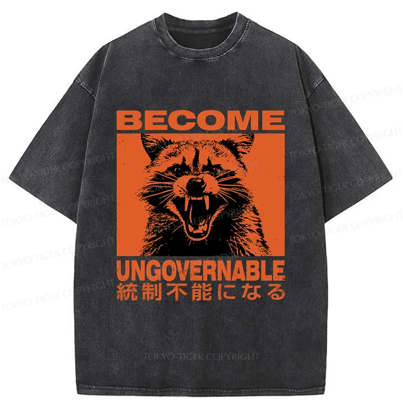 Tokyo-Tiger Ungovernable Raccoon Washed T-Shirt