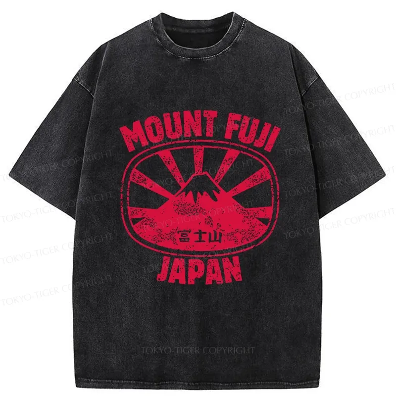 Tokyo-Tiger Mount Fuji Japan Washed T-Shirt