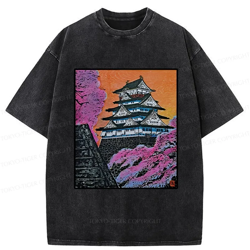 Tokyo-Tiger Vintage Osaka Castle Washed T-Shirt