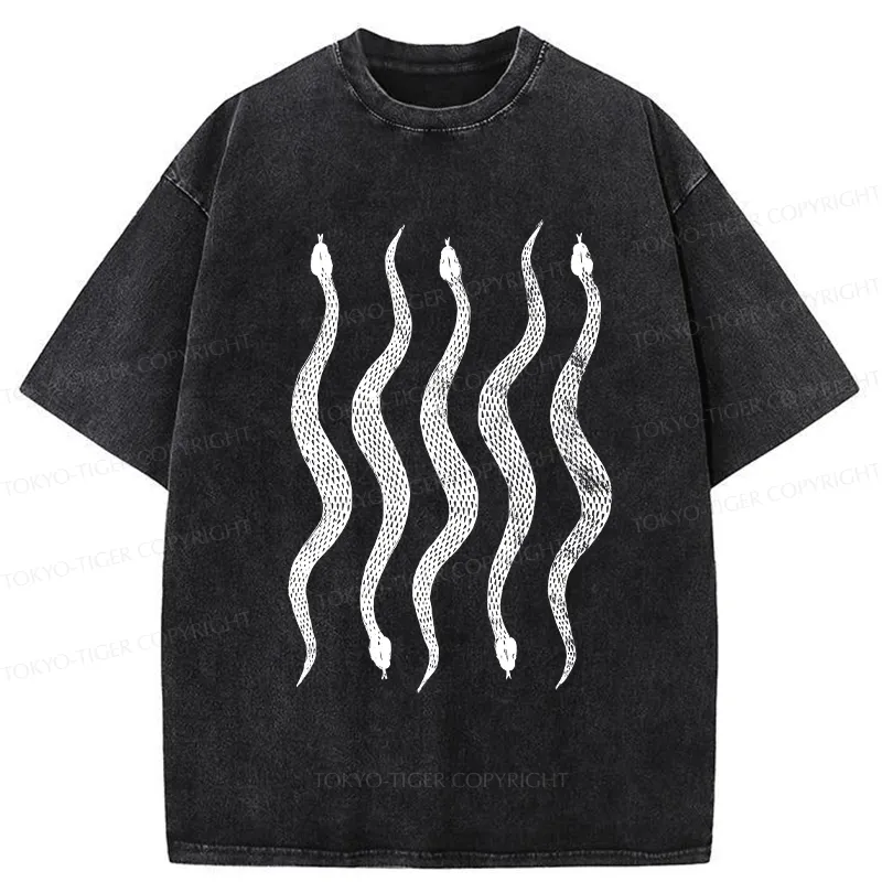 Tokyo-Tiger Sinuous Snake Washed T-Shirt