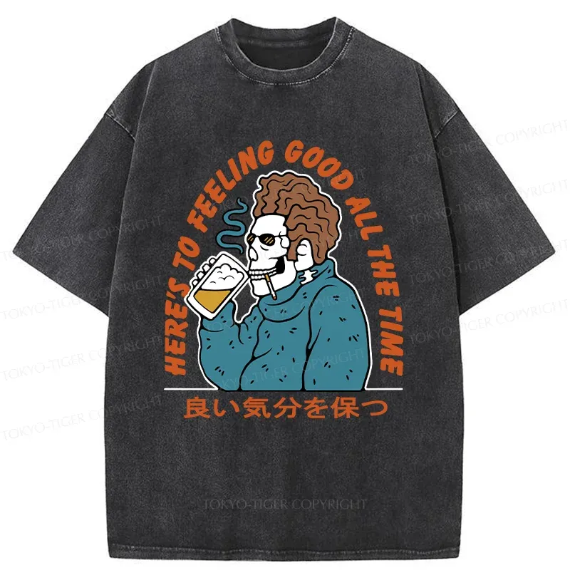 Tokyo-Tiger Heartbeat Rhythm Washed T-Shirt Sale