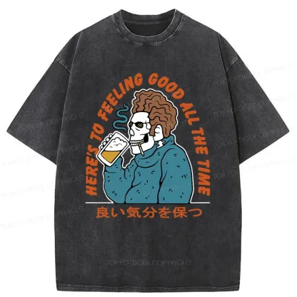Tokyo-Tiger Stay In A Good Mood Washed T-Shirt