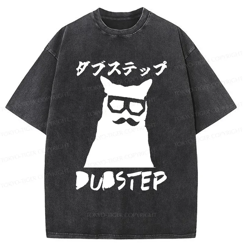 Tokyo-Tiger Dubstep Cat Washed T-Shirt
