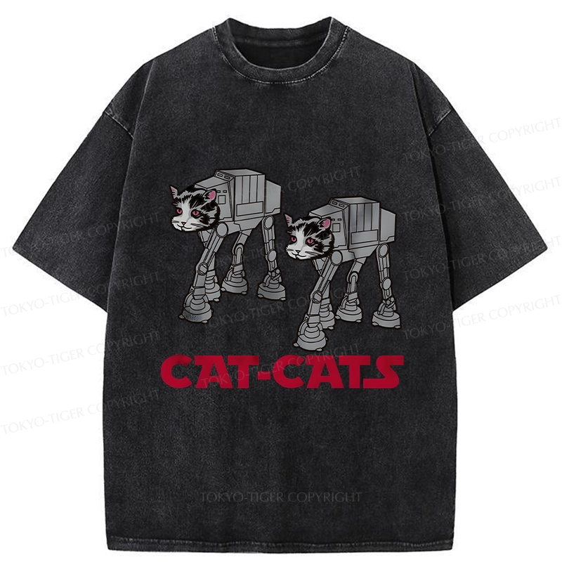Tokyo-Tiger Walking Robot Cat Washed T-Shirt
