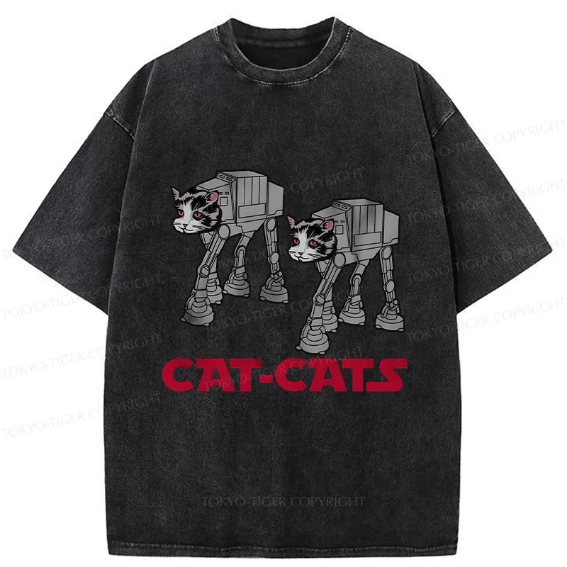 Tokyo-Tiger Walking Robot Cat Washed T-Shirt Sale