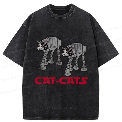 Tokyo-Tiger Walking Robot Cat Washed T-Shirt