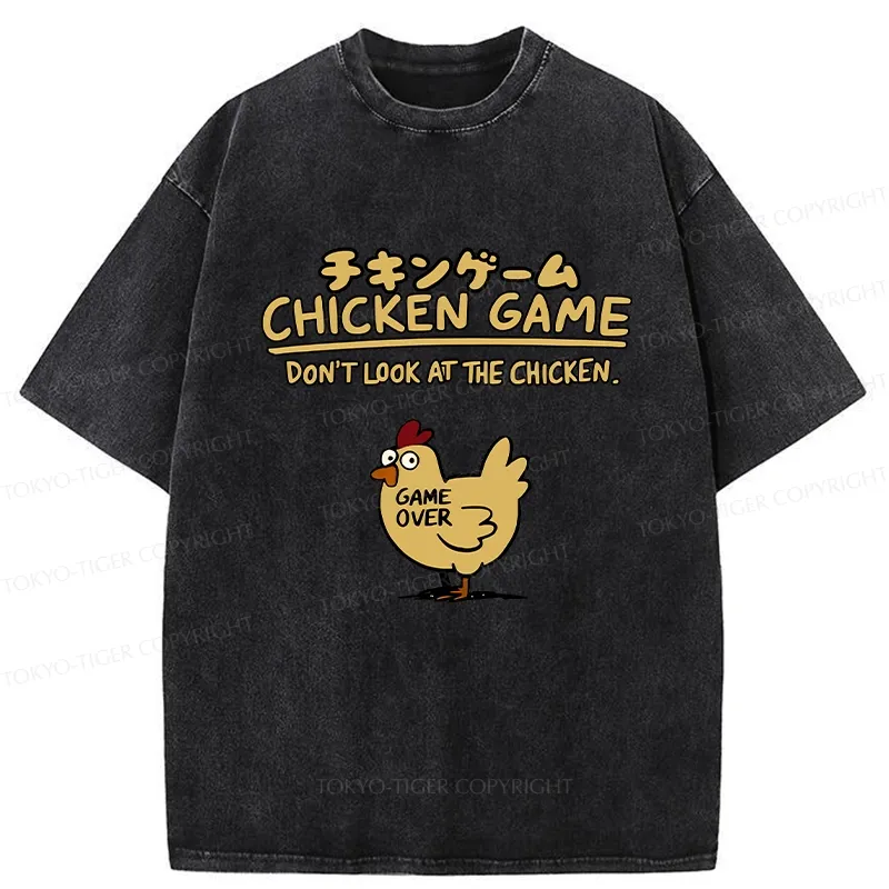 Tokyo-Tiger Don't Look At The Chicken Washed T-Shirt