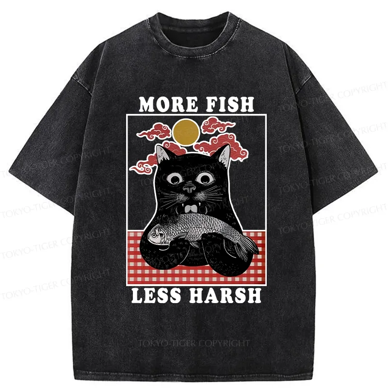 Tokyo-Tiger More Fish Less Harsh Washed T-Shirt