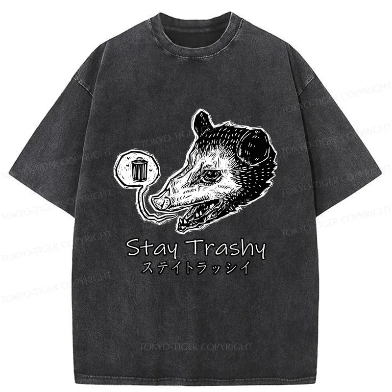 Tokyo-Tiger Stay Trashy Washed T-Shirt