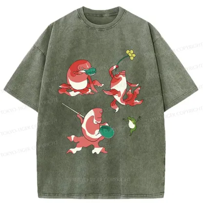 Tokyo-Tiger Fish Party Washed T-Shirt