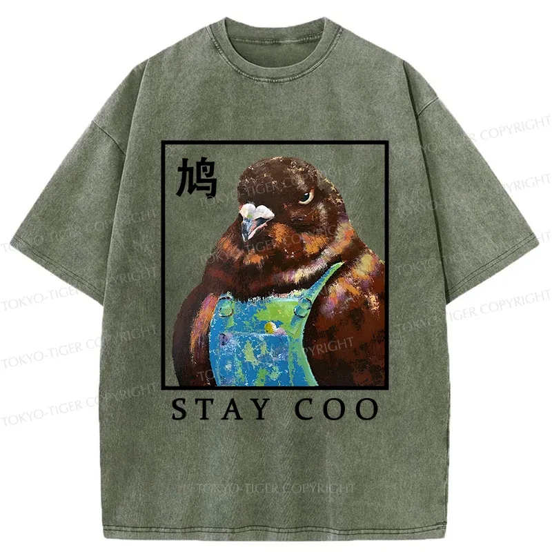Tokyo-Tiger Keep Cool Pigeon Washed T-Shirt
