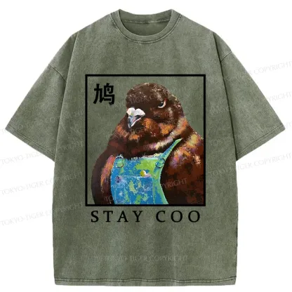 Tokyo-Tiger Keep Cool Pigeon Washed T-Shirt
