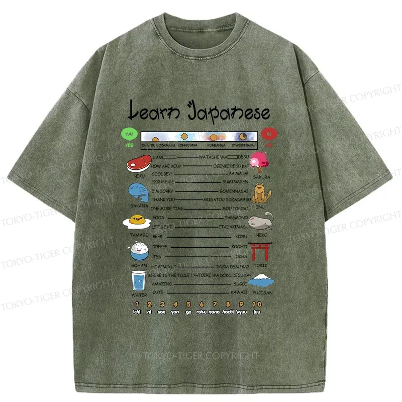 Tokyo-Tiger Japanese Culture Catalog Washed T-Shirt