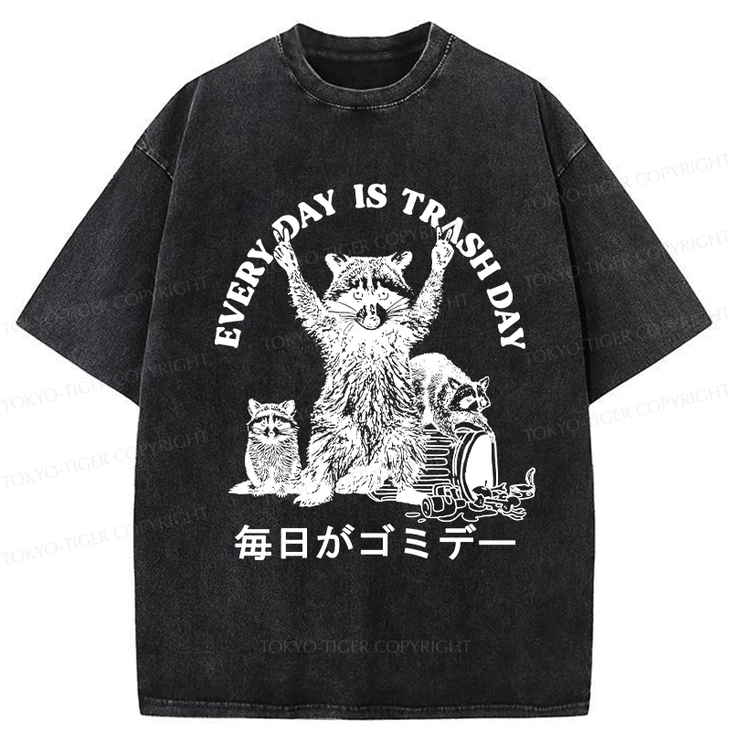 Tokyo-Tiger Every Day Is Trash Day Washed T-Shirt