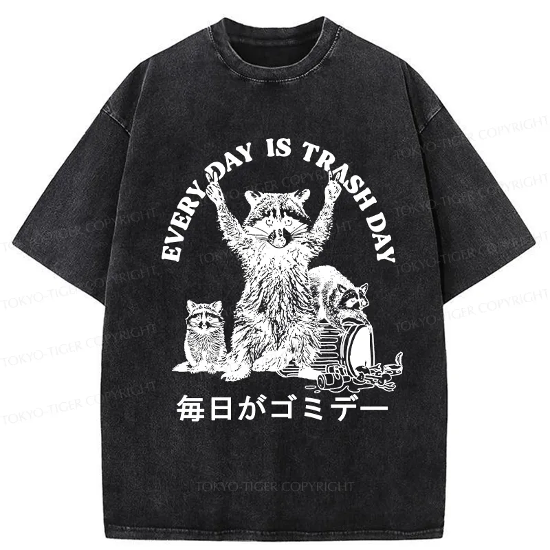 Tokyo-Tiger Every Day Is Trash Day Washed T-Shirt