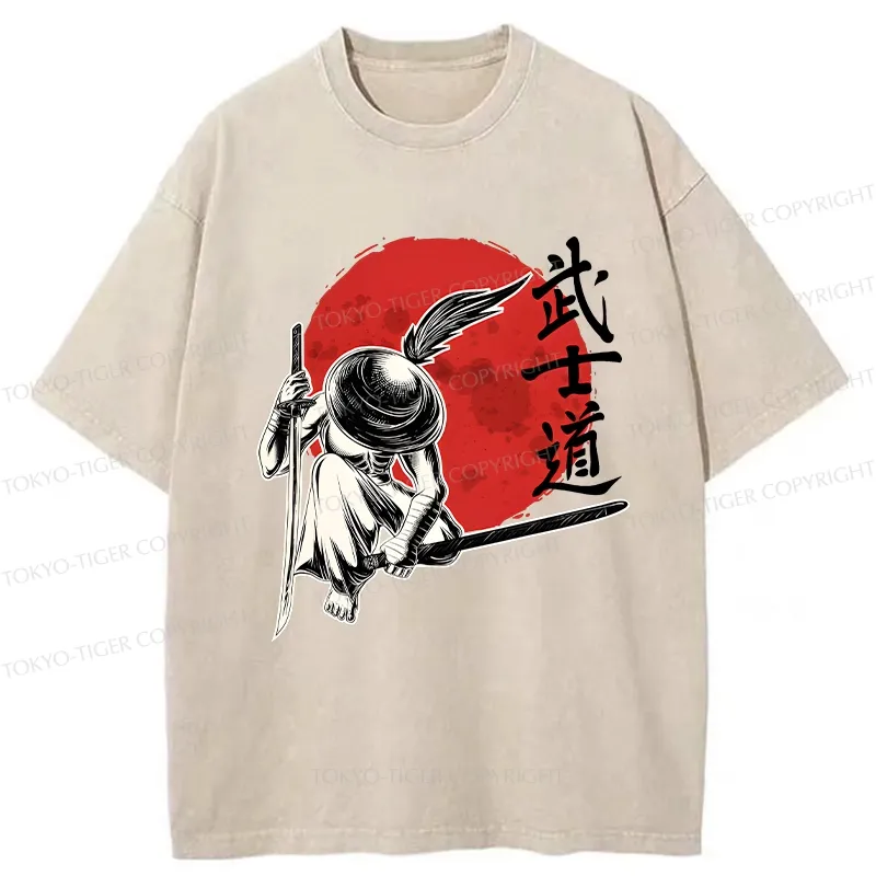Tokyo-Tiger Bushido Samurai Washed T-Shirt