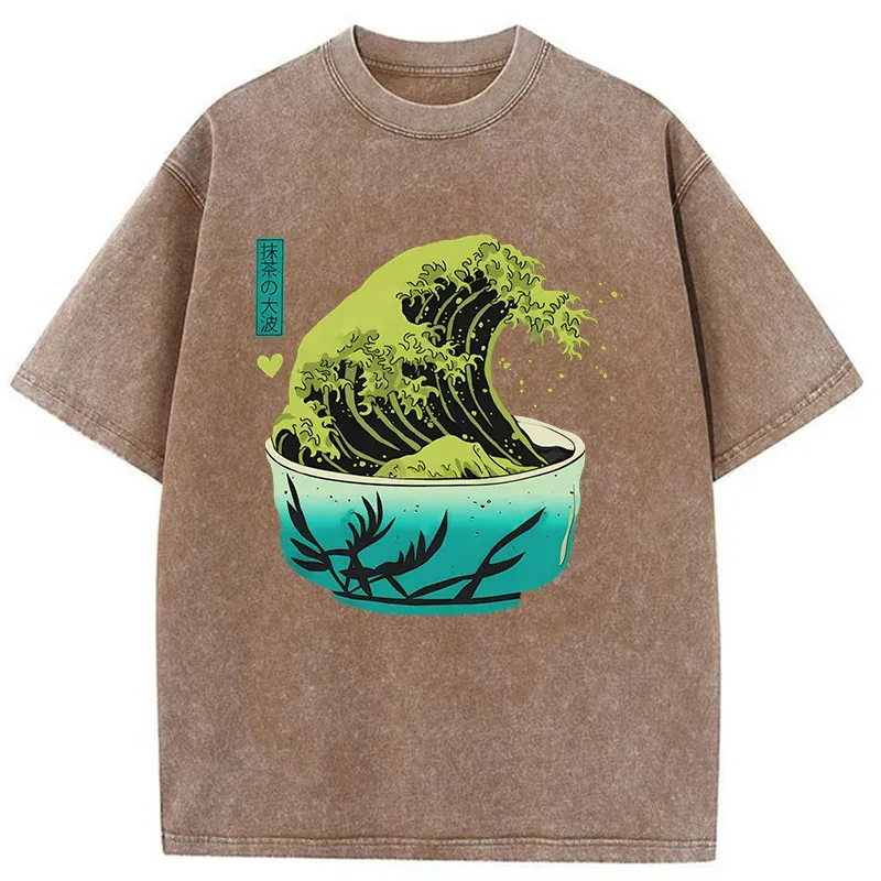 Tokyo-Tiger Matcha Wave Washed T-Shirt