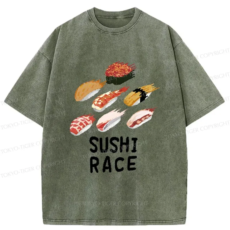 Tokyo-Tiger Sushi Competition Washed T-Shirt