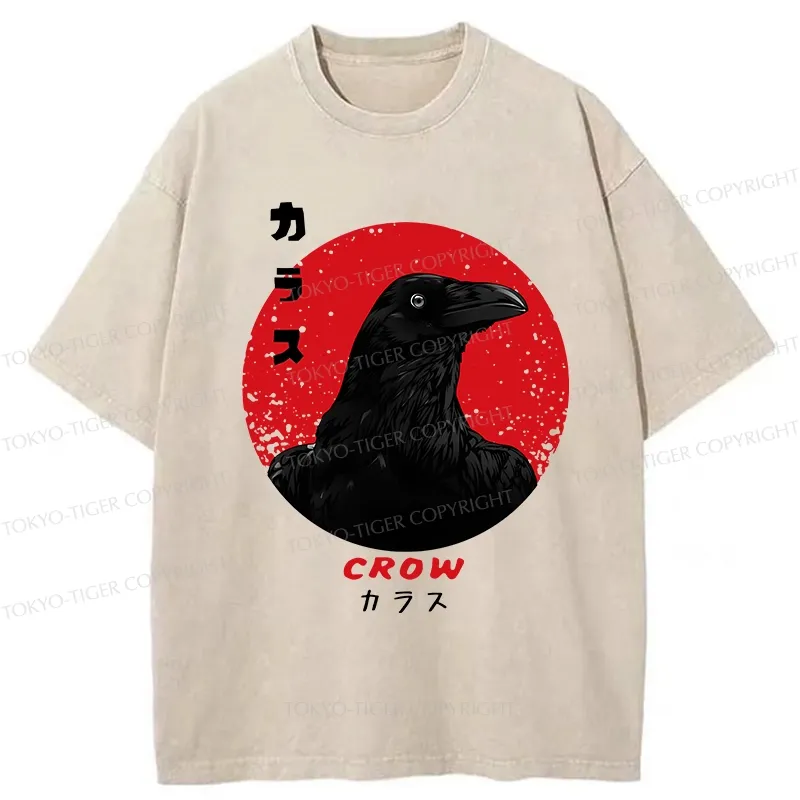 Tokyo-Tiger Mysterious Crow Washed T-Shirt