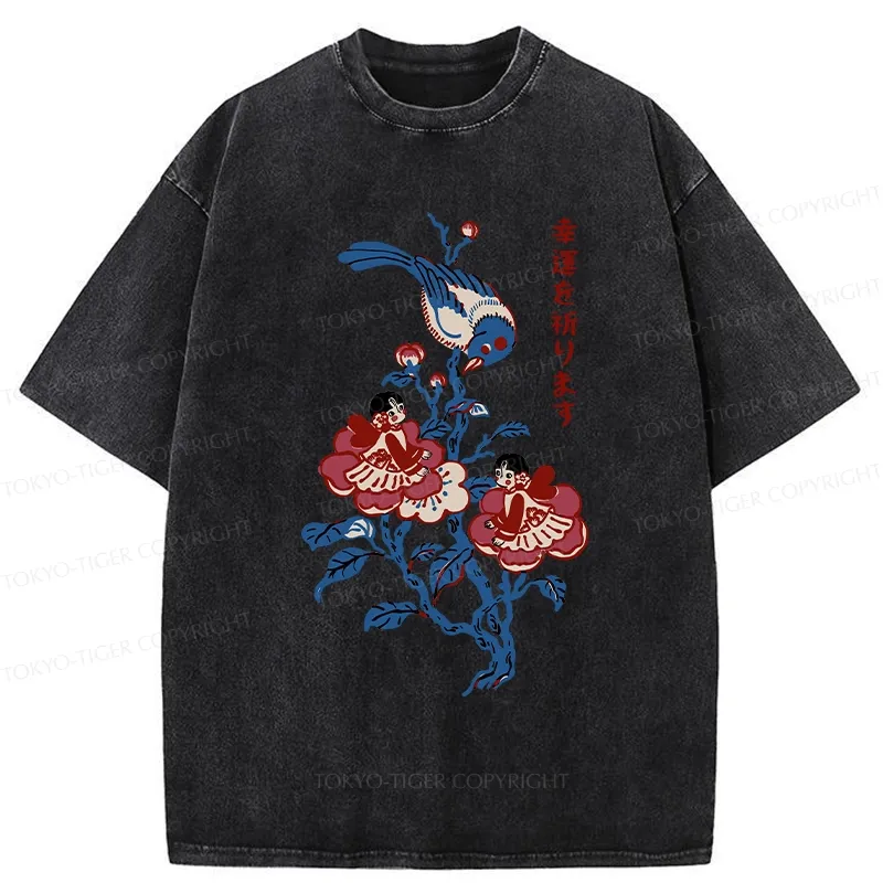 Tokyo-Tiger Best Of Luck Washed T-Shirt