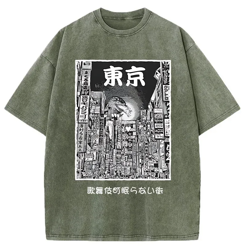 Tokyo-Tiger Tokyo Neighborhoods Washed T-Shirt