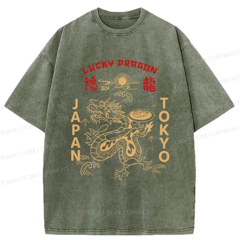 Tokyo-Tiger Lucky Dragon Washed T-Shirt