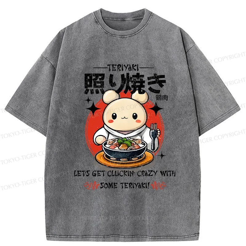 Tokyo-Tiger Chicken Teriyaki Japanese Washed T-Shirt