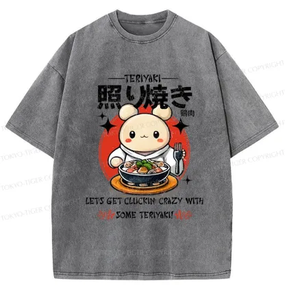 Tokyo-Tiger Chicken Teriyaki Japanese Washed T-Shirt