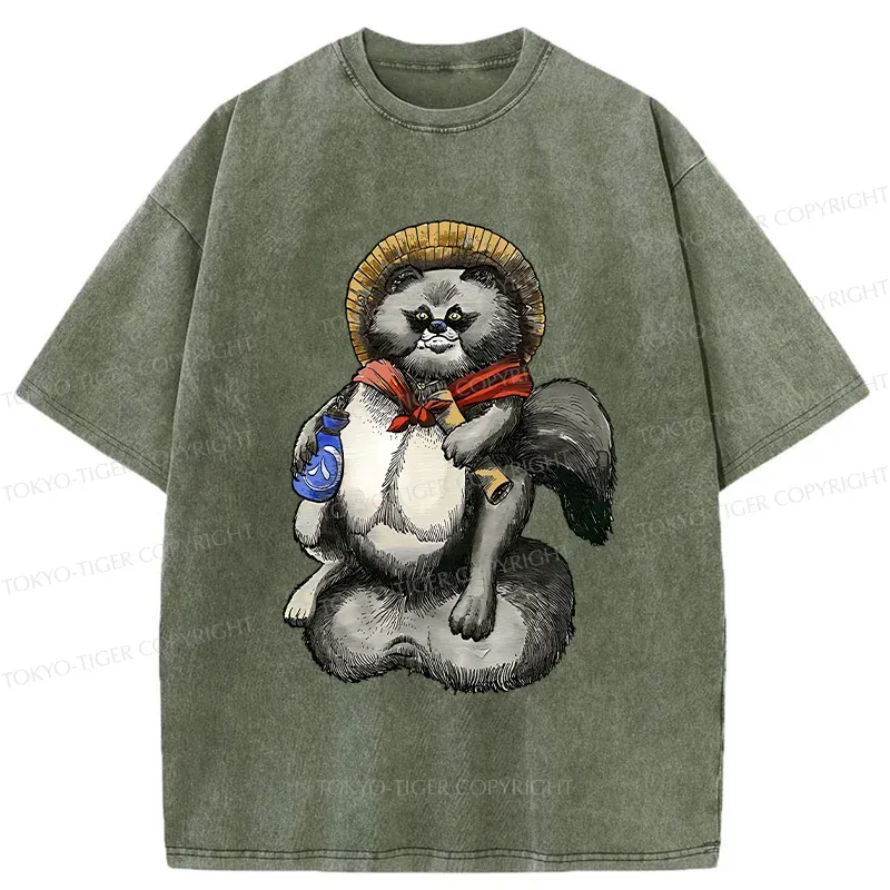 Tokyo-Tiger Japanese Mascot Washed T-Shirt