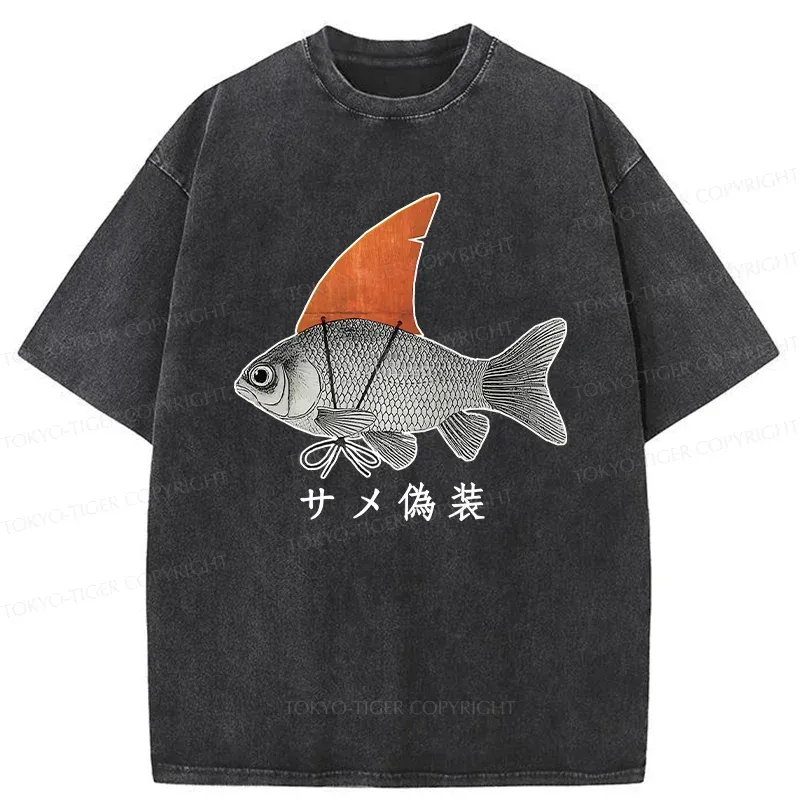 Tokyo-Tiger Fish Disguise Washed T-Shirt