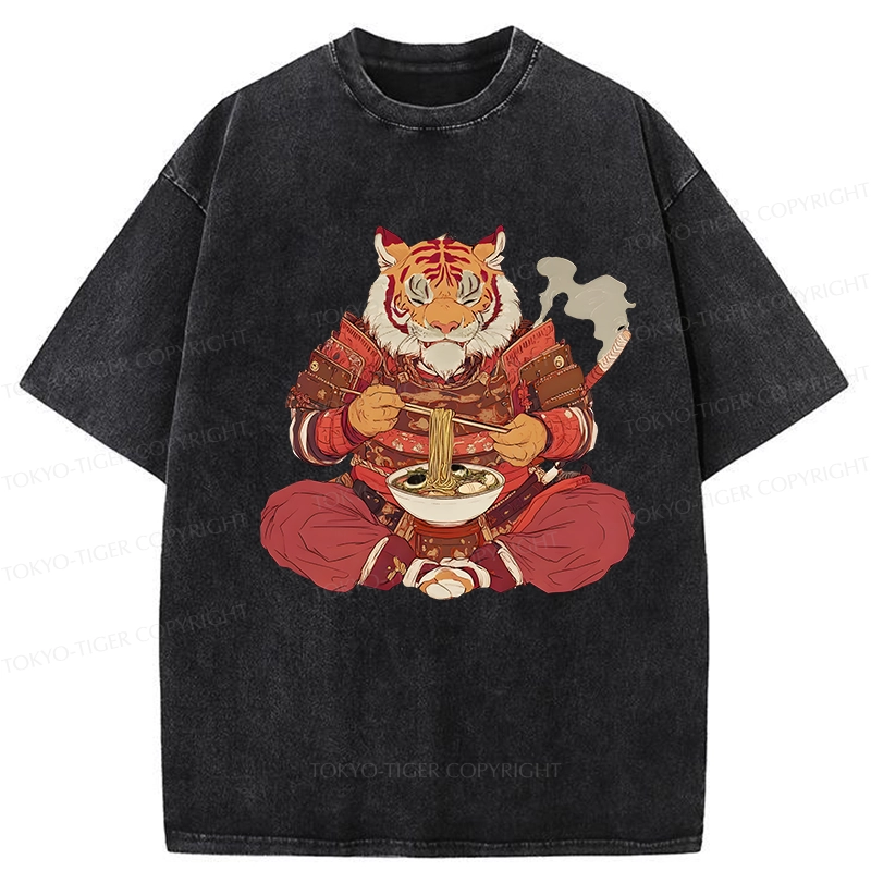 Tokyo-Tiger Ramen Lover Tiger Washed T-Shirt