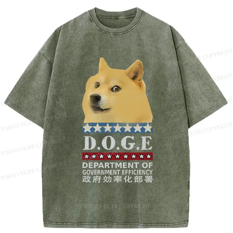 Tokyo-Tiger D O G E Dog Washed T-Shirt