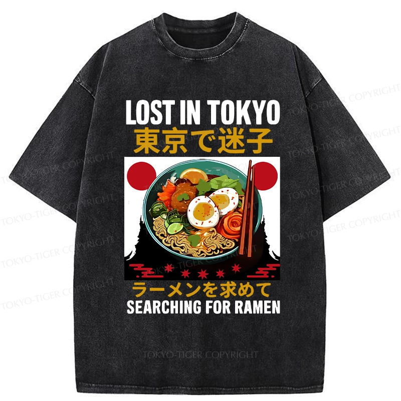 Tokyo-Tiger Searching For Ramen Washed T-Shirt