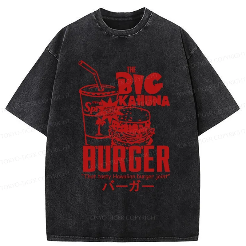 Tokyo-Tiger Tasty Hawaiian Burger Washed T-Shirt