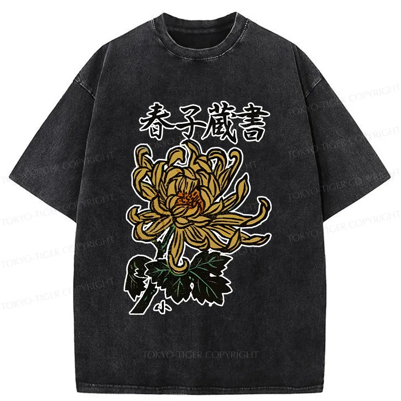 Tokyo-Tiger Spring Chrysanthemum Washed T-Shirt