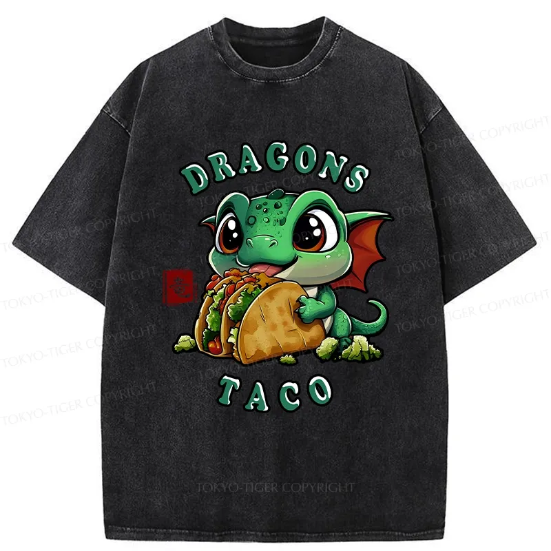 Tokyo-Tiger Dragon Taco Washed T-Shirt