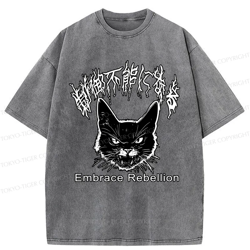 Tokyo-Tiger Embrace Rebellion Washed T-Shirt
