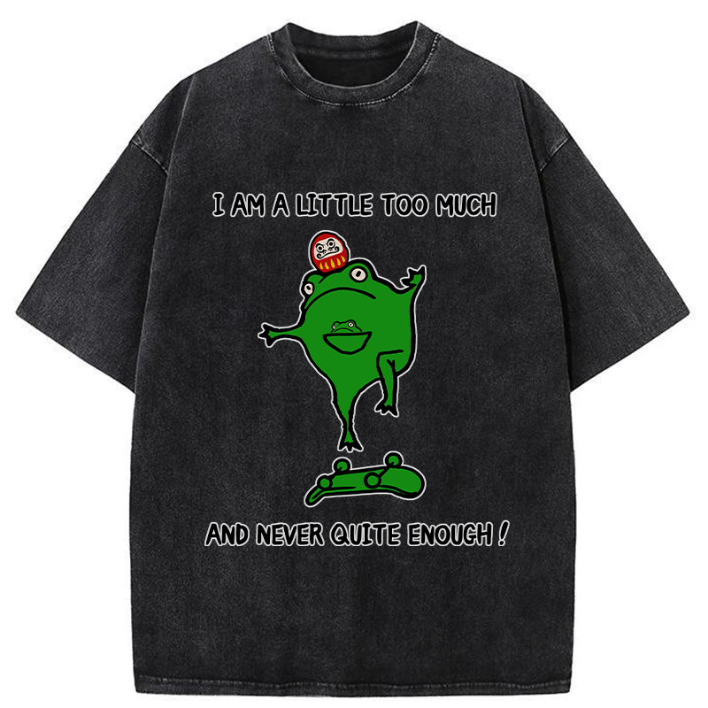 Tokyo-Tiger Funny Frog Skateboard Washed T-Shirt