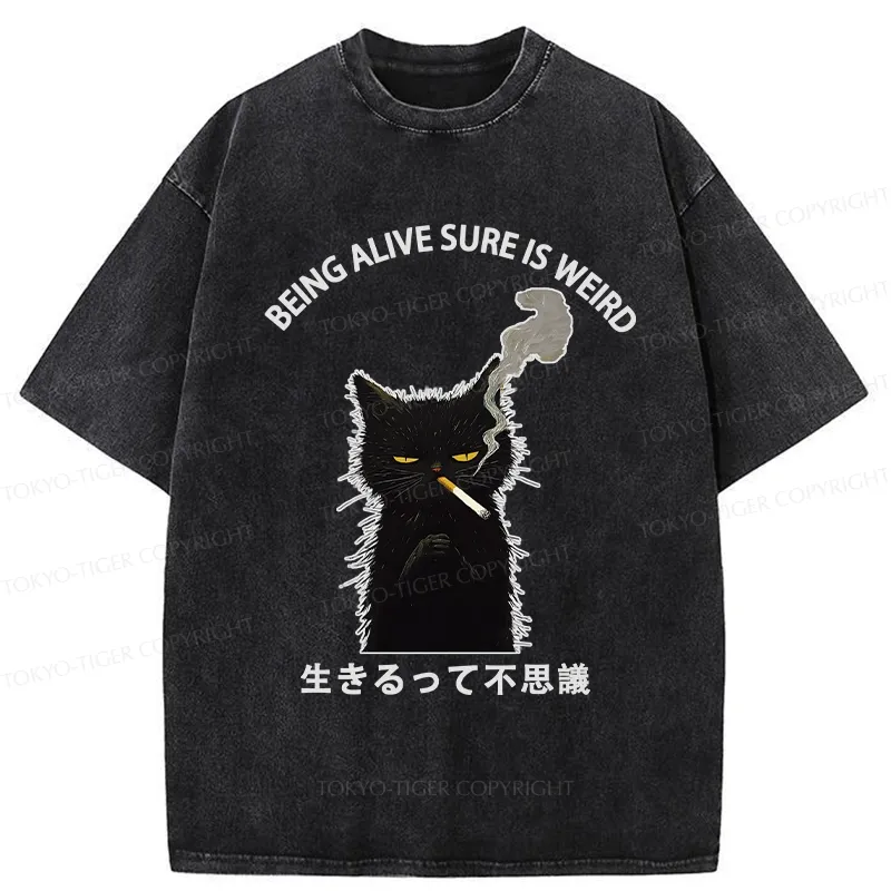 Tokyo-Tiger Being Alive Sure Is Weird Washed T-Shirt