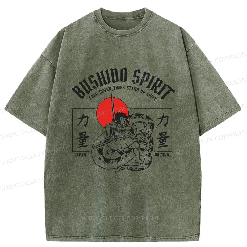 Tokyo-Tiger Samurai Spirit Washed T-Shirt