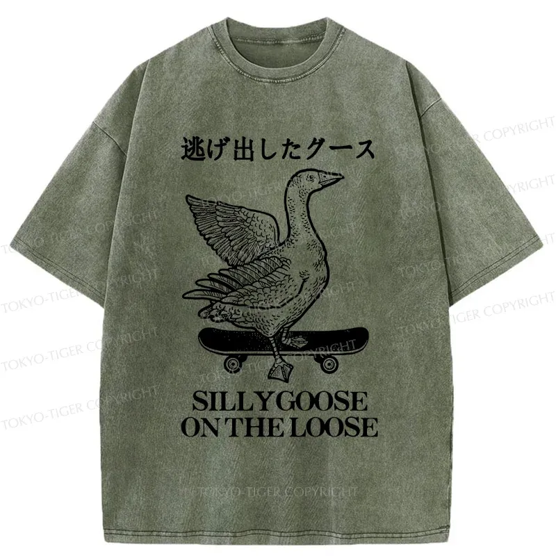 Tokyo-Tiger Skateboard Goose Washed T-Shirt